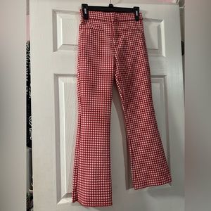 Zara red plaid pants